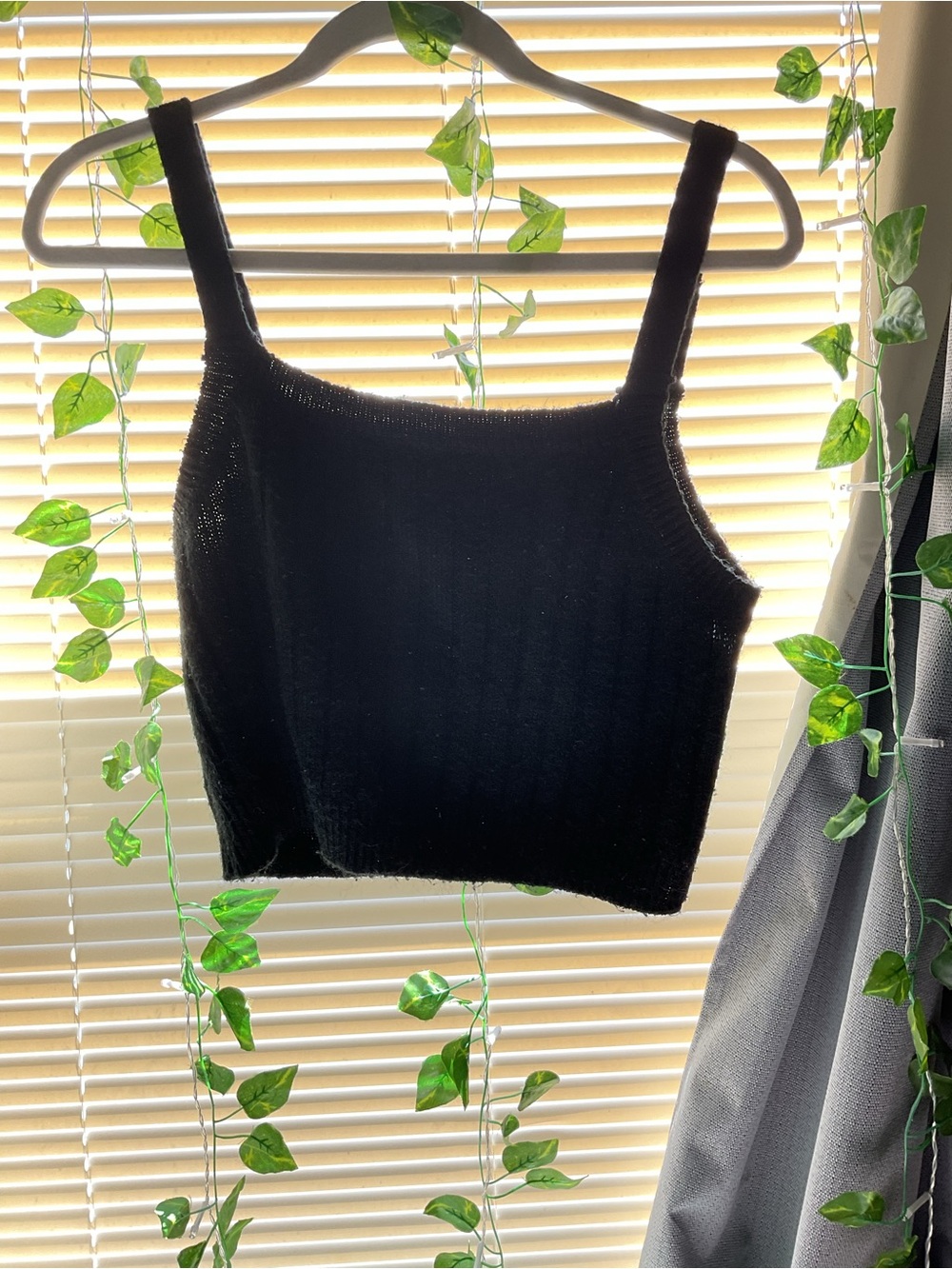 Black Knit Square-Neck Tank Top - Women